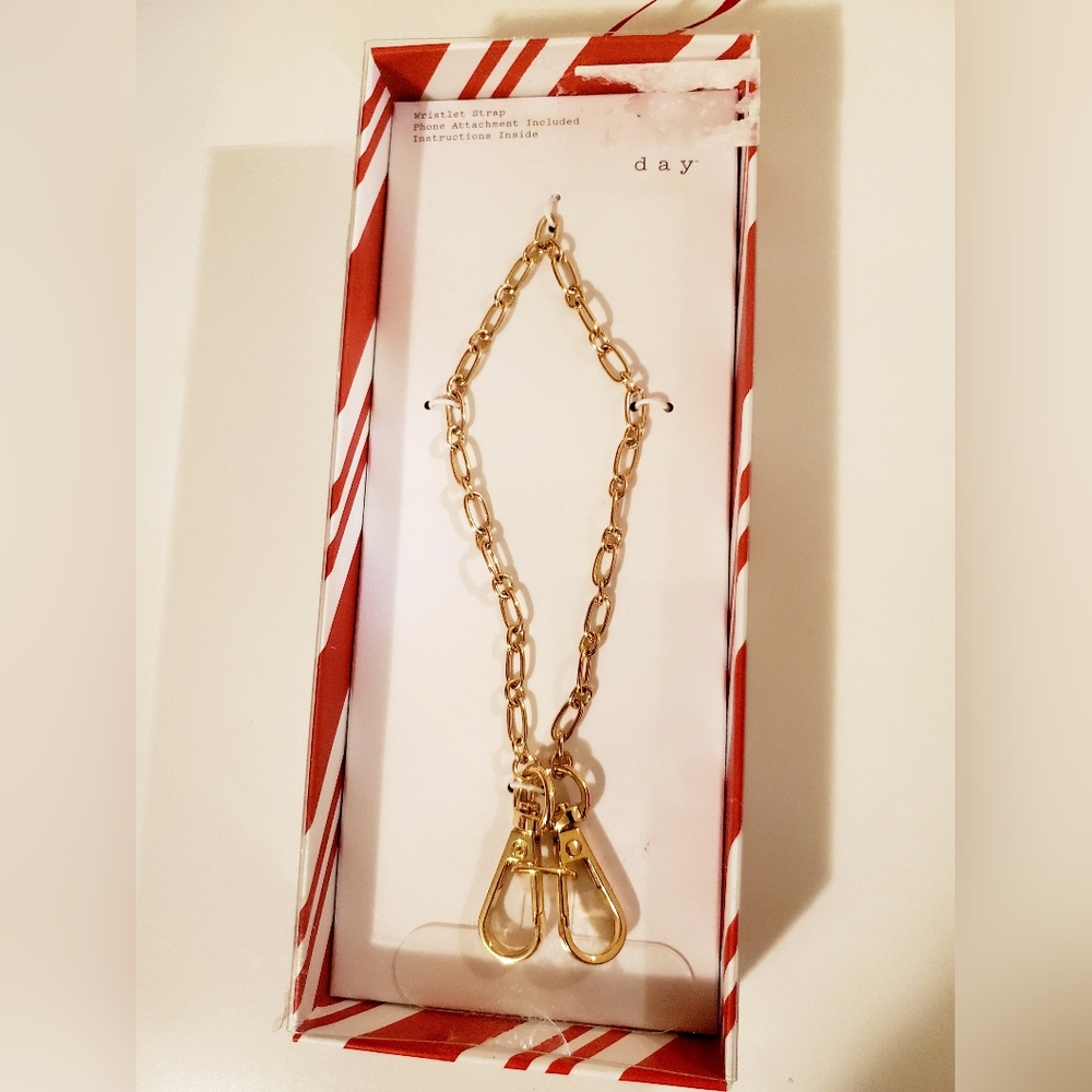 a new day Gold Chain Wristlet Strap with a Phone Attachment New